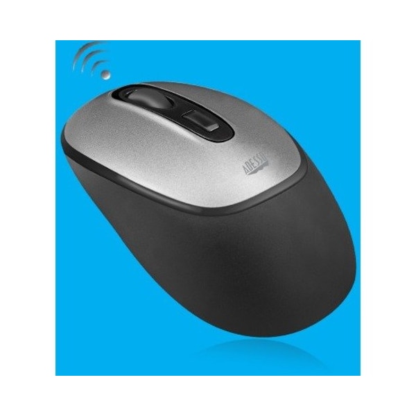 IMouse A10 Antimicrobial Wireless Mouse, 2.4 GHz, L/R, Black/Silver